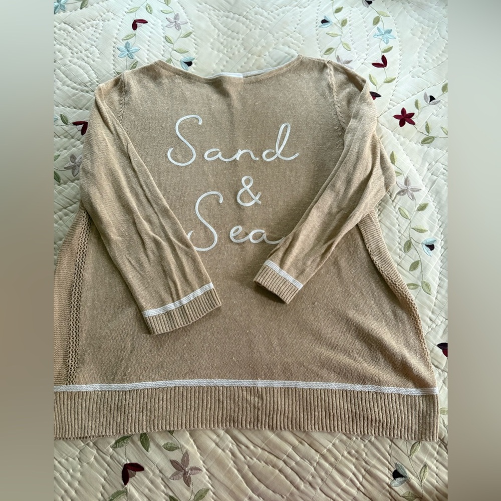 J. Jill Beige 'Sand & Sea' Scoop Neck Lightweight Sweater